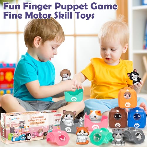 Learning Toys for Toddlers 1 2 3 Year Old Toddlers, 20Pcs Kitten Finger Puppets for Kids, Montessori Counting, Matching & Sorting Toy, Christmas Birthday Gifts for Baby Boys Girls Age 12-18 Months - style: KITTEN