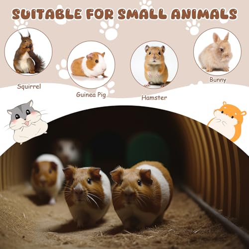 2 Pack Guinea Pig Hideout Bed with Tunnel, Large Soft Plush Cozy House, Washable Hideaway for Guinea Pigs and Small Animals(Style 1) - style: Style 1