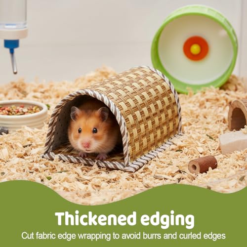 MiOYOOW Guinea Pig Hideout, Cooling Woven Hamster Tunnel Bed Small Animal Hiding House for Summer Hamsters Guinea Pigs Sugar Gliders - size: Large