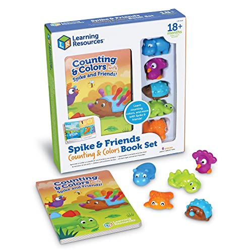 Learning Resources Spike and Friends Counting & Colors Book Set - 6 Pieces, Age 18 Month+ Toddler Activities, Educational Toys Set, Color Teaching Toys