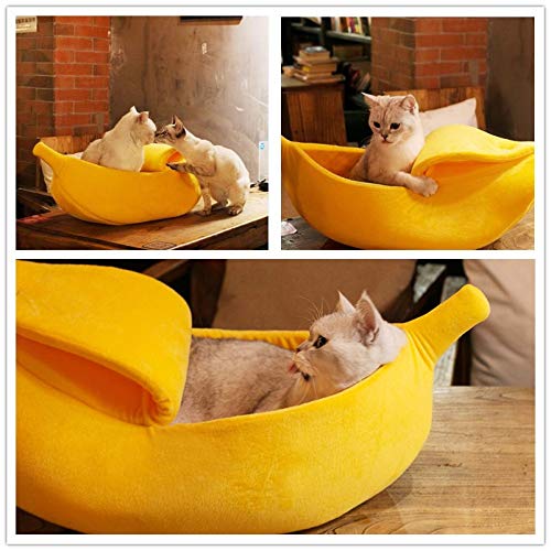 · Petgrow · Cute Banana Cat Bed House Extra Large Size, Christmas Soft Cat Cuddle Bed, Lovely Pet Supplies for Cats Kittens Rabbit Small Dogs, Yellow - size: X-Large -26.8"L x 9.8"W x 7.0"Th