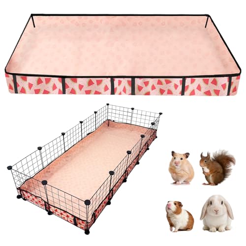 Waterproof Guinea Pig Cage Liners, Washable & Reusable Small Animal Cage Mat, for Rabbit, Hamster, Chinchilla, Hedgehog (Watermelon),C&C 24x60 inches - size: C&C 2x5(24x60 inches)
