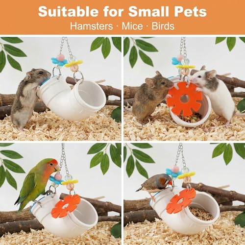 Rat Enrichment Toys, Wide Opening Rat Foraging Kit, Slow Feeder Hanging Fancy Mice Cage Accessories Puzzle Toy More Healthy, Easy-Clean Cage Accessories for Mice & Parrots