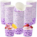 Jingmore 100 Pcs Ice Cream Paper Cups Bulk 8 oz Disposable Dessert Bowls for Hot or Cold Food Snack Treats Gift for Birthday Summer Party Favor Decoration (Purple Lightning) - style: Purple Lightning