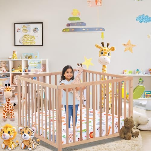 Cloele Square Playard Fitted Sheets,36 X 36in,Jungle Animals | Perfect for 36 X 36in Portable Playard Mattresses, Pack and Play Crib Sheets,Animal Fitted Playpen Sheet, For Baby - color: Animal, size: 36"x36"