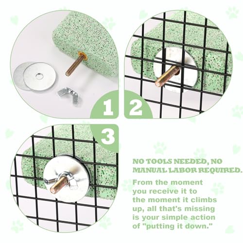 2pcs Chinchilla Lava Ledge, Pumice Climbing Platform & Chewing Toy Teeth Grinding Cage Accessories for Chinchillas Squirrels Guinea Pigs Hamsters (Green) - color: Green, size: Large