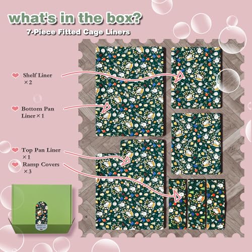 Ferret Cage Liner for Ferret Nation & Critter Nation Cage | Washable Bedding, Leakproof Cage Accessories for Ferrets, Chinchillas, Rats & Other Small Animals(Double Unit Combo) - style: Double Unit Combo