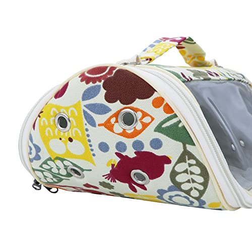 Wontee Small Pet Carrier Hamster Carrier Bag Portable Travel Carrier for Hamsters Mouse Baby Guinea Pig Hedgehog Sugar Glider Small Birds (M, Yellow Zoo) - color: Yellow