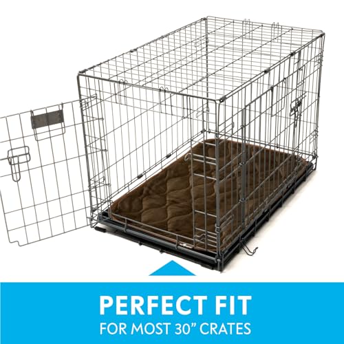 Paw Inspired Washable Padded Crate Mats for Dogs, Dark Brown, 29x18 Inch | Fits 30-inch Kennels, Leakproof, Waterproof Bottom, Plush Dog Pad, Pet Bed - color: Dark Brown, size: 30 Inch
