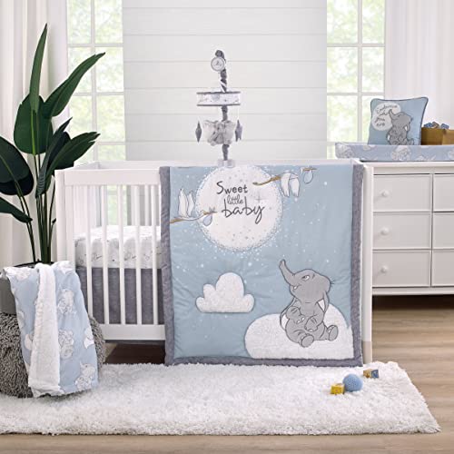 Disney Dumbo Sweet Little Baby Light Blue and White Super Soft Sherpa Baby Blanket - color: Dumbo - Sweet Little Baby