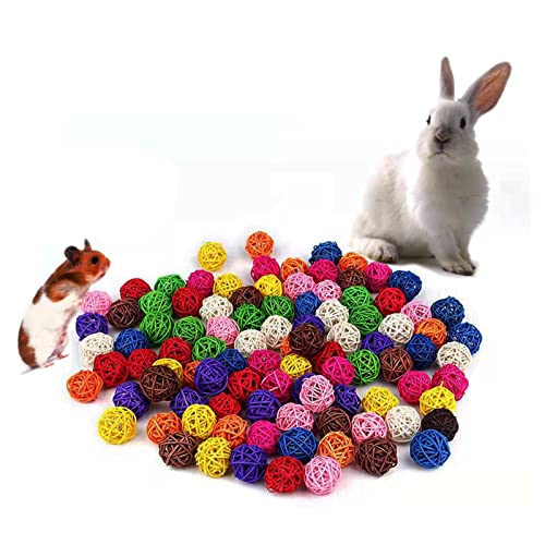 Parrot Chew Toys Bird Toys, 30 Pcs 1.2 inch Rattan Wicker Balls Parakeet Chewing Toys, for Budgies Conures Hamsters Bunny Toy, Decoration for DIY Craft Party Wedding - size: 30pcs-1.2 inches