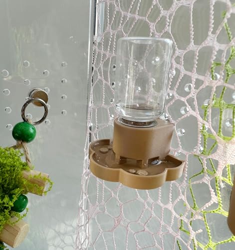 Jumping Spider Water Dispenser, Magnetic Hanging Feeder Dish with Cleaning Brush and Tweezers,Fits for Jumping Spiders,Arboreal Animals, and Other Small Animal Accessories (Beige, 8ml) - color: Beige