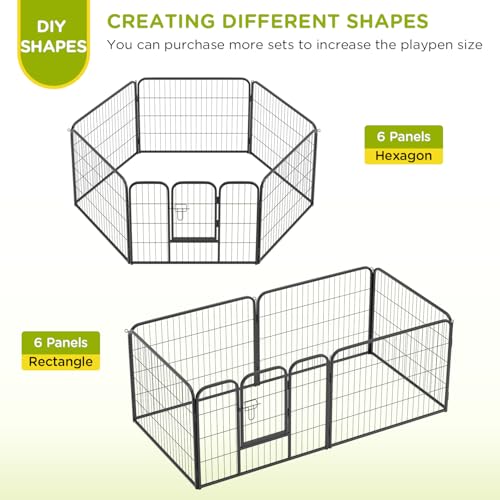 BestPet | Dog Playpen | 24 Inch, 6 Panels | Heavy Duty Metal Pet Exercise Pen | Indoor Outdoor Fence Panels | Rust-Resistant, Removable, Tool-Free Setup | Anti-Skid, Expandable Design - style: 6 panels