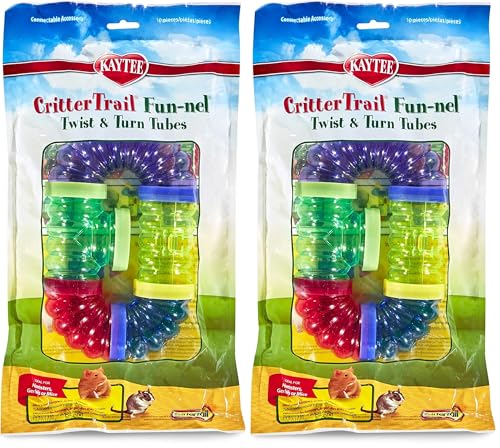 Kaytee CritterTrail Fun-nel Twist & Turn Small Animal Habitat Tubes (Pack of 2) - size: Twist-& Turn Tubes Kit (Pack of 2)