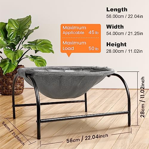 Cat Bed Large Free-Standing Detachable Pet Hammock Cat Sleep, Grey | Cat Supplies Pet Supplies Whole Wash Stable & Breathable Easy Assembly Indoors Outdoors, 16.9 in x 16.9 in x 9.5 in - color: Grey, size: 22.0"L x 21.3"W x 11.0"Th (Mesh)