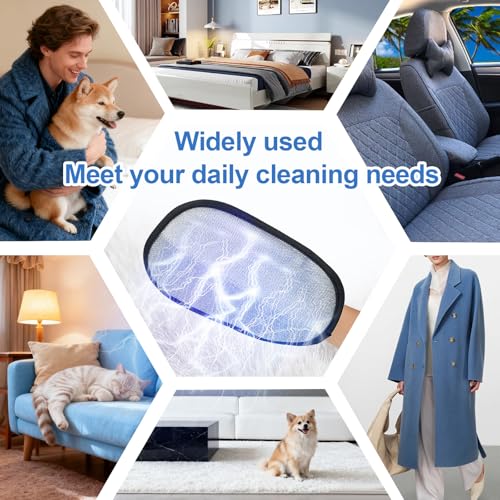 Pet Hair Removal Glove Cat & Dog, Electrostatic Reusable Hair Remover Tool | Upgraded washable 5-Finger pet hair remover works for laundry, couch, carpet & car seat, removes dog and cat fur easily - color: Black