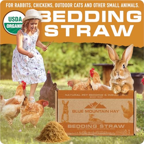 Organic Bedding Straw for Pets, Garden, Compost Use, 5lb | Soft Absorbent Bedding, Pet Habitats, Nesting Use, Garden Mulch, Composting Support, USDA Organic, Non-Gmo, Chemical Free - size: 5lb