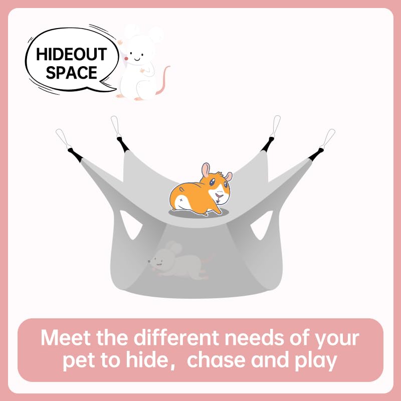 EAEDMY Rat Ferret Hammock Toys Cage Accessories, Guinea Pig Hideout Tunnel, Warm Bed for Rat Ferret Guinea Pig Sleep Hide and Play (4.Hammock) - color: 4.Hammock