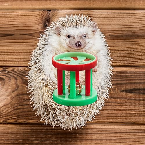 4 Pcs Toys for Hedgehogs Small Animal Accessories, Hedgehog Toys For Cage And Bell Ball, Hedgehog Enrichment Toy, Funny Balls Toy For Hamster Ferret Chinchilla Cat, Hedgehogs Accessories (Ball Bell)