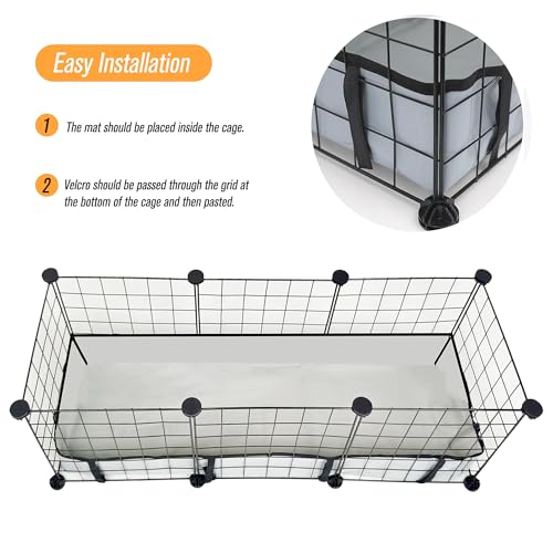 Guinea Pig Cage Liner Tarp Bottom Waterproof and Washable Base Also for Rabbits, Bunny, Chinchesillas, Hedgehog, Ferrets and Other Small Animals(12x36 inches) - size: 12.0"L x 36.0"W x 4.0"H