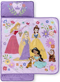 Jay Franco Kids Nap Mat with Embedded Pillow & Blanket – Soft 46"x20" Microfiber Sleeping Bag with Name Tag & Handle - style: Pink - Disney Princess