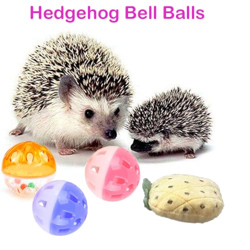 10 pcs Cute Hedgehog Enrichment Toys Hedgehog Supplies Cage Accessories Small Animal Toys Ball Bell Pet Interactive Toy Stuffed Toys Exercise Ball for Hamster Lizard Turtle Tortoise Rats - color: Color 2