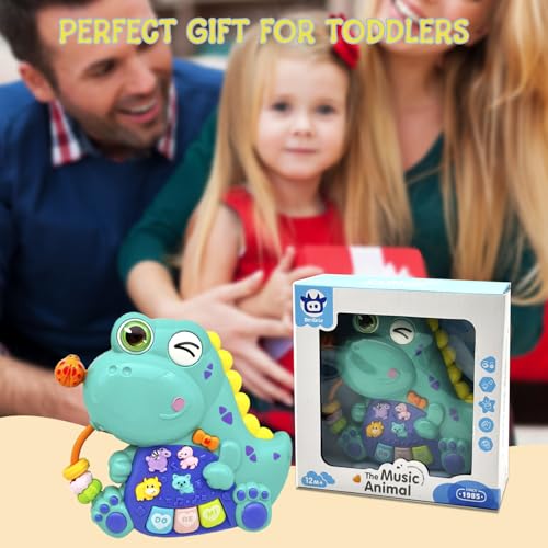 Baby Musical Toys for 1 Year Old Boy Girl, Light Up Music Developmental Learning Toy for Toddlers , Tummy Time Toy12 - 18 Months, Baby Birthday Gift (Dinosaur) - color: Dinosaur