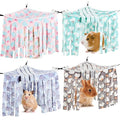 Huwena 4 Pcs Guinea Pig Hideout Fleece Hideaway Toys Cage Accessories Small Animals Corner Triangular Hammock Hamster Ferret Playing Sleeping Bed for Hedgehog Bunny Chinchillas (Heart) - style: Heart