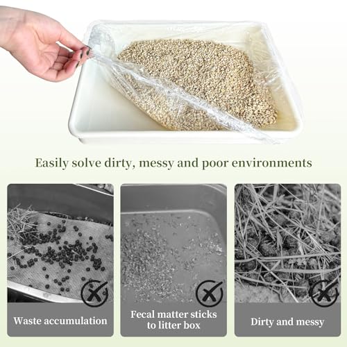 Disposable 50 pcs Small Animal Cage Liners | Rabbit Tray Film Liner Bunny Litter Pan Bags Guinea Pig Cage Toilet Plastic Film for Bird Hamster Chinchilla Hedgehog - size: X-Large - L+W ＜ 57''