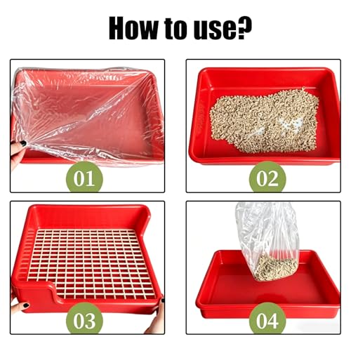 50 Pcs Disposable Small Animal Cage Liners Plastic Toilet Film Rabbit Litter Box Liners Quick Cleanup Essentials Indoor for Bird Hamster Chinchilla Hedgehog (Large) - size: Large