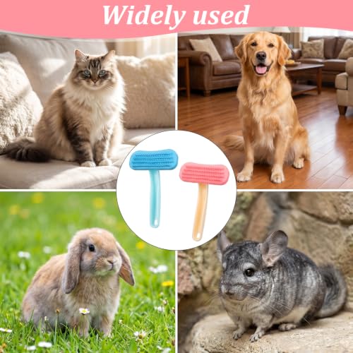 2Pcs Soft Silicone Small Animal Massage Comb Rabbit Brush | Practical Bunny Brush for Grooming, Bunny Grooming Kit, Small Pets Brushes for Rabbits, Cats, Dogs, Kittens & Puppies