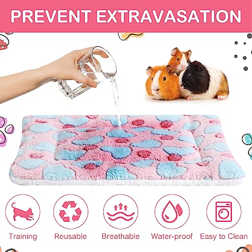 Haull 4 Pcs Waterproof Guinea Pig Bedding Soft Dog Cat Bed Crate Mat Small Animal Plush Cage Liners Rabbit Bunny Kennel Pad Reversible Cozy Pee Thickened Hamster Pad(Heart,13 x 10 Inch) - size: 13 x 10 Inch