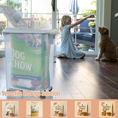 Buddeez 80-Quart Roll-Away Pet and Large Animal Food Dispenser with Scoop