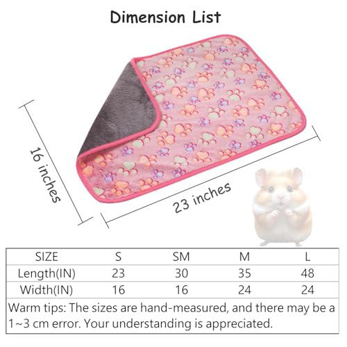 Waterproof Guinea Pig Blankets Washable 3 Pack Small Animal Fleece Cage Liners Pet Soft Sleep Mat Pad Cover Warm Flannel Throw for Hamster Guinea Pig Rabbit Chinchilla Hedgehog Ferret 23"×16"