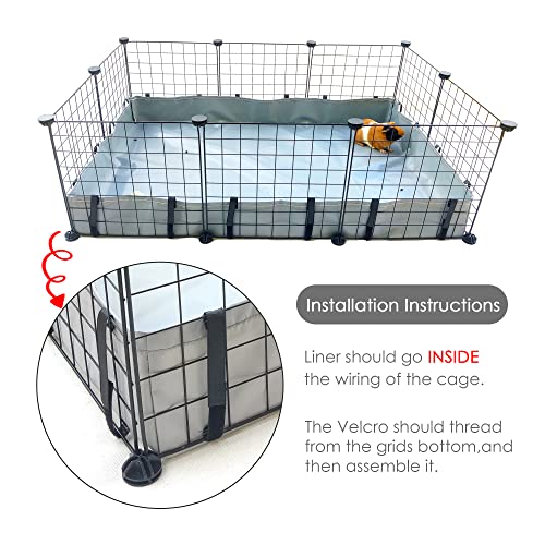 Guinea Pig Cage Bottom for C & C Grids Habitat, Waterproof and Washable Liner Base for Rabbits,Chinchillas,Ferrets and Other Small Animals Pet (Bottom Only 27" x 42")