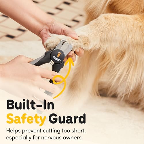 LED Dog Nail Clippers with Light Illumination, Trimmers with Protective Guard, Safety Lock and Nail File - Suitable for Large and Small Dogs & Cats (Grey) - color: Grey, size: Medium-Large (LED)