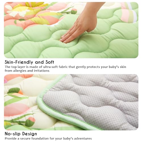 Viviland Baby Mats for Floor, 50x50 Inch Playpen Mat, Thick Playmat for Baby and Toddlers Infants, Non-Slip & Machine Washable, Forest Animals - color: Forest Animals, size: 50" X 50"
