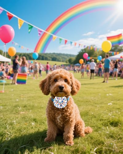 PET SHOW 4pcs Small Dogs Collar Flowers and Bows Charms For Festival Holiday Party Cats Rabbits Slides on Collars Leashes Puppies Medium Dog Collar Attachment - color: Rainbow-4pcs