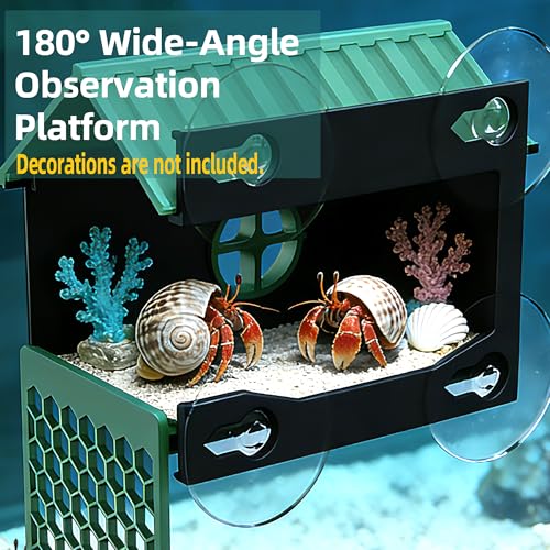 Multi-Functional Hermit Crab Hideaway | Hermit Crab Foraging cave with Ladder | Hermit Crab Climbing wall Toy | Hideout Decoration Accessories Also Suitable for Lizards and Tarantulas