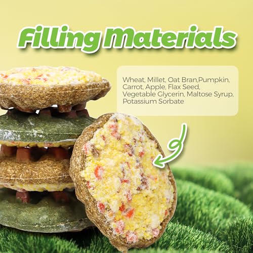TEEWY Cookie Guinea Pig Toys, Natural Vegetables, Fruits and Timothy, Hamster Chew Toys for Teeth, Hamster Chews for Guinea Pig, Gerbil, Chinchilla and Rat, 3PCS - style: 3PCS-Cookie