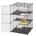 VEVOR Cat Cage 3-Tier 27.99"x27.99"x40.98" DIY Cat Playpen with Hammock, Indoor Enclosure Detachable Metal Wire Kennel Crate, Large Exercise Place Ideal for 1-2 Cats, Kittens and Small Animals, Black - size: 28.0"L x 28.0"W x 41.0"H