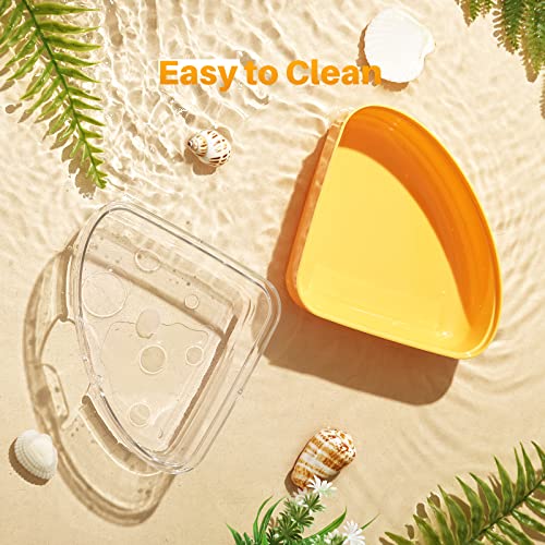 BUCATSTATE Hamster Sand Bath Box - Transparent Critter's Litter Box Sand Bath Shower Room & Digging Container Heighten Version for Guinea Pig Mice Gerbils or Other Small Pets (Small, Yellow) - color: Yellow, size: S