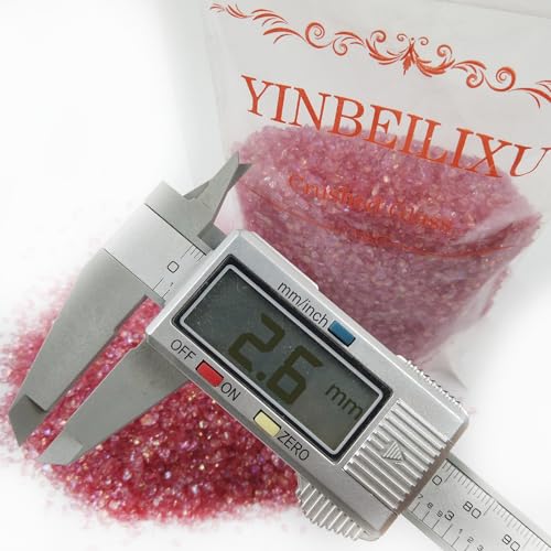 Crushed Glass Glitter, Broken Stones Shattered Glass Chips for Resin Art Crafts, Epoxy Resin Supplies, Geod Painting, DIY Art Projects, Jewelry Making, 2-4mm, 200g/7oz (Watermelon Red) - color: Watermelon Red