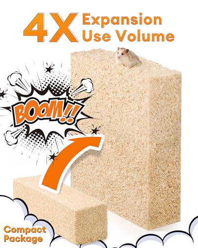 Bucatstate 70L Aspen Bedding, Ultra-Fine Shavings for Small Animals | 100% natural <5mm shavings for hamsters, guinea pigs & snakes. 4X expansion, low-dust, odor control. Ideal for burrowing. - size: 70L