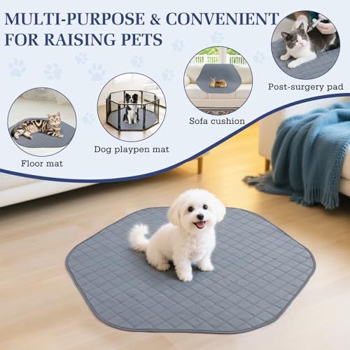Pawaboo 2-in-1 Small Animals Playpen with Pad, Green+Gray | Waterproof, Reusable Pad, Portable Outdoor Yard Fence with 3 Metal Rod, For Chick/Kitten/Guinea Pig/Rabbits/Chinchillas - color: U-Green+Gray