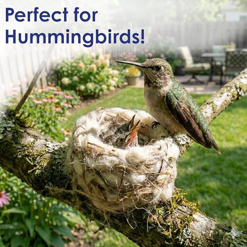 Alpaca Wool Bird Nesting or Feeding Ball | Vine Ball Filled with Real Alpaca Fiber, Not Synthetic Filler - Refill with Nesting Material or Suet for Year-Round Use