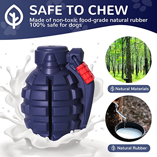 Dog Toys for Aggressive Chewers Large Breed, Fun to Chew (Blue) | German Shepherd, Indestructible Interactive Treat Dog Toys for Large Medium Breeds, Food Grade&Tough Rubber, Chase and Fetch - color: Blue