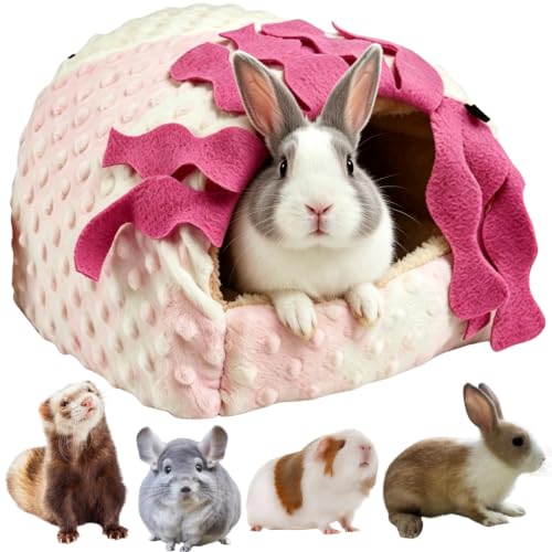 Small Pet Hideout No Bottom Guinea Pig Rabbit Cave Toilet Cover (Pink,X-Large) - color: Pink, size: X-Large
