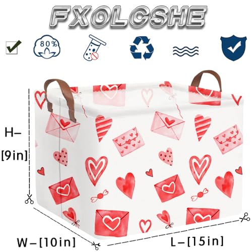 Valentines basket,Pink Heart Basket,Collapsible waterproof nursery laundry basket,Pink girls gift baskets,Valentine's Day room decor(Envelope heart) - color: Envelope heart