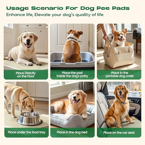Puppy Pads Pee Pads for Dogs 30"x36" 50 Count with Tabs | Bamboo Training Pads Deodorizing Leakproof Quick Drying Dog Pee Pads Super Absorbent Full Edge-Wrapping Pee Pads - size: 30 x 36 inches (50 Count)